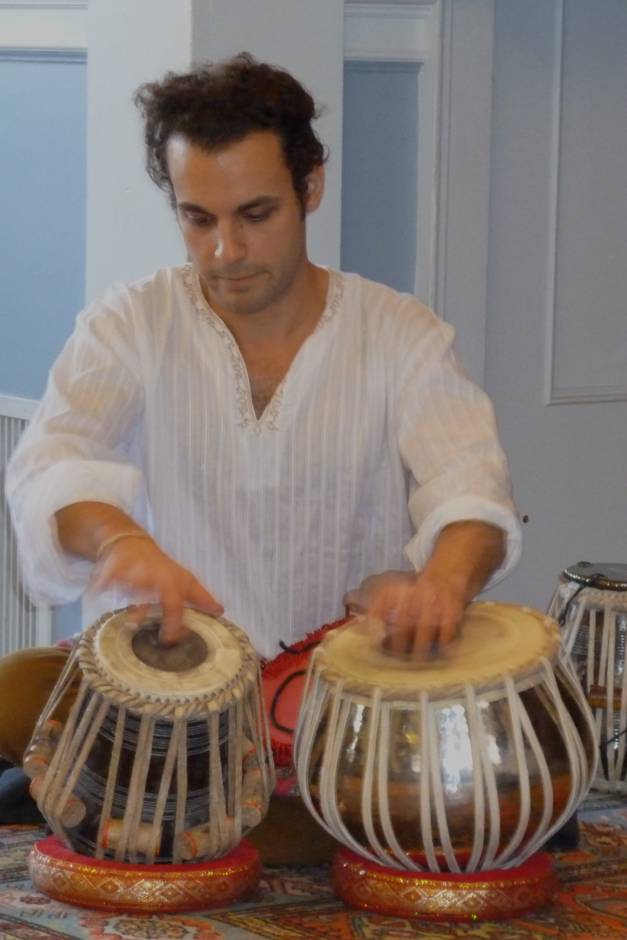 Josh playing tabla