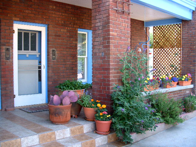 Front porch of The Mozart Garden Suite