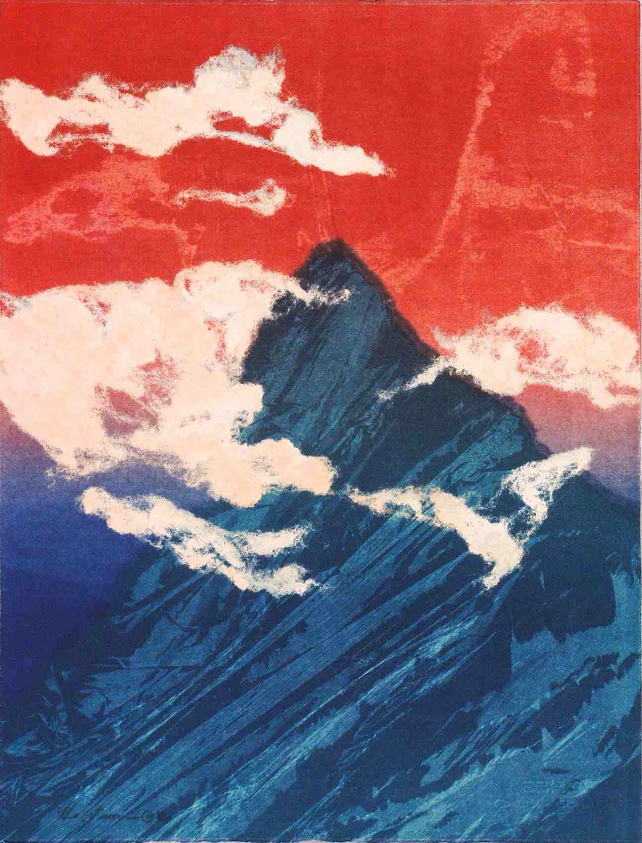 image of monotype Patriotic Fuji
