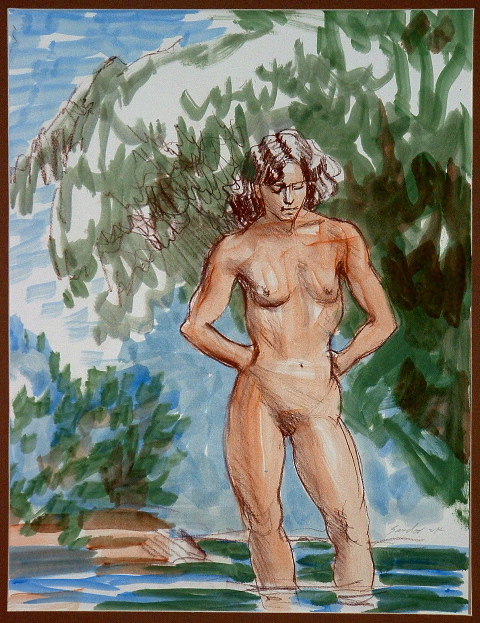 drawing called Marian at the Lake